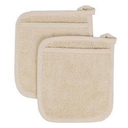 Royale Collection Pot Holder Pocket Mitts, Set Of 2 Pot Holder by RITZ in Latte