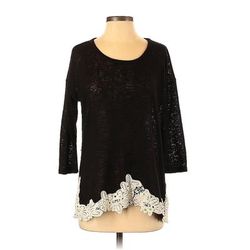 Style&Co Pullover Sweater: Black Tops - Women's Size Small