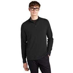 Mercer+Mettle MM3010 Stretch 1/4-Zip Pullover T-Shirt in Deep Black size Medium | Polyester/Rayon/Spandex