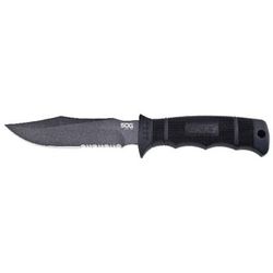 SOG Specialty Knives & Tools SEAL Pup Fixed Blade Knife Kydex Sheath 4.75in AUS-8 Blade Clip Point Black Glass-Reinforced Nylon Handle Grey/Black