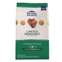 Limited Ingredient Adult Dry Dog Food with Healthy Grains Lamb & Brown Rice Recipe, 24 lbs.