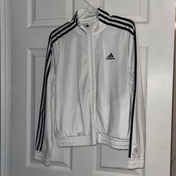 Adidas Sweaters | Adidas White Zip Up Sweater | Color: White | Size: M