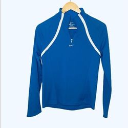 Nike Tops | Nike Element Turquoise 1/4 Zip Dri-Fit Size Small | Color: Blue/White | Size: S