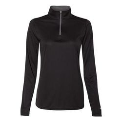 Badger Sport 4103 Women's Womenâ€™s B-Core Quarter-Zip Pullover T-Shirt in Black/Graphite Grey size Small | Polyester BG4103