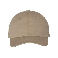 Valucap VC300Y Small Fit Bio-Washed Dad's Cap in Khaki size Adjustable | Twill