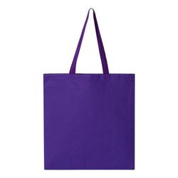 Q-Tees Q800 Promotional Tote Bag in Purple | Canvas Q0800