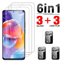 Étui en verre de protection 6 en 1 pour Xiaomi Redmi Note 11 Pro Plus 5G film d'objectif pour