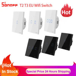 Sonoff – interrupteur Wifi mural intelligent TX T2 T3 EU 1/2/3 boutons sans fil RF avec