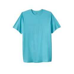 Men's Big & Tall Shrink-Less™ Lightweight Longer-Length Crewneck T-Shirt by KingSize in Maui Blue (Size 5XL)