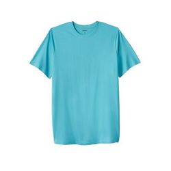 Men's Big & Tall Shrink-Less™ Lightweight Longer-Length Crewneck T-Shirt by KingSize in Maui Blue (Size 7XL)