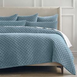 Rumi Velvet Quilted Bedding - Olive, Olive Sham, Euro Olive Sham - Frontgate