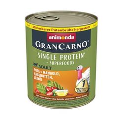 6x800g Superfoods Animonda Gran Carno Wet Dog Food | Turkey, Chard, Rose Hips & Linseed Oil
