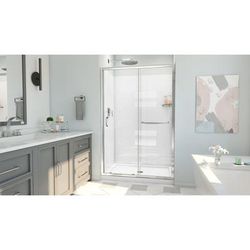Dreamline DreamLine Infinity-Z 44 - 48 inch W x 72 inch H Semi-Frameless Sliding Shower Door in Chrome SHDR-0948720-01