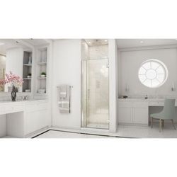 Dreamline DreamLine Unidoor 34 - 35 inch W x 72 inch H Frameless Hinged Shower Door in Brushed Nickel SHDR-20347210-04