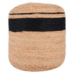 "Yves 100% Jute 15" Wide Round Natural Pouf by Kosas Home - Kosas Home VP10018"