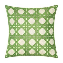 Edie@Home Rattan Decorative Pillow Dec Pillow by Edie@Home in Medium Green