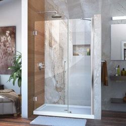 Dreamline DreamLine Unidoor 48 - 49 inch W x 72 inch H Frameless Hinged Shower Door with Support Arm in Chrome SHDR-20487210-01