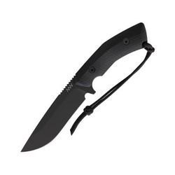 Acta Non Verba Knives M200 HT Tactical Knife 5.25" black DLC coated Bohler N690 stainless blade Black sculpted G10 handle ANVM200-001