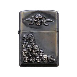 Bastinelli Creations Skulls Zippo Lighter Single 1.44" x 2.25" LIGHTER SKULLS BRONZE