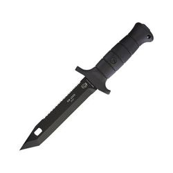 Eickhorn Solingen KM 4000 German Military Knife 6.63" black Kalgard coated tanto blade Black synthetic handle 825130