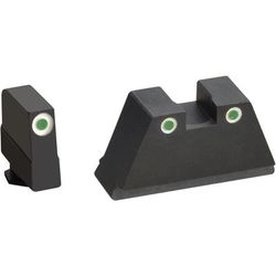 AmeriGlo Tall Suppressor Height Sight Set All Glock excl. 42/43/43x/48 3XL Green Tritium w/ White Outline GL-349