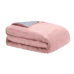 Crystal 15Lb Reversible Cooling Weighted 48X72 Blanket With Removable Cover Weighted Blanket & Cover by DreamLab in Soft Pink