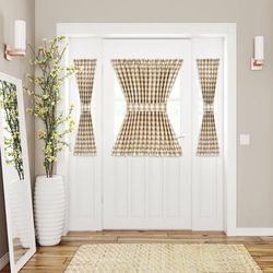 Wide Width Buffalo Check Rod Pocket Door Panel And Tieback by Achim Home Décor in Taupe (Size 54" W 72" L)