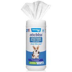 Oticbliss Aloe Vera Ear Wipes for Dogs & Cats, Count of 60, 3.35 IN