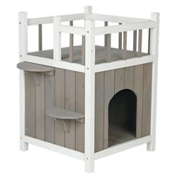 natura Pet Home with Balcony by TRIXIE in Gray White