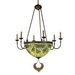 "35"W Lotus Bud 6 Arm Inverted Chandelier - Meyda Lighting 49092"