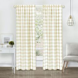 Wide Width Hunter Rod Pocket Window Curtain Panel by Achim Home Décor in Tan (Size 42" W 84" L)