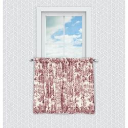 Wide Width Victoria Park Tailored Tier Curtain Pair by Victoria Park in Red (Size 68" W 36" L)