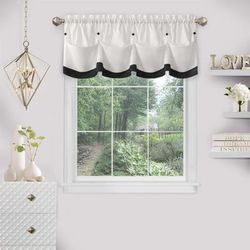 Lana Window Curtain Valance by Achim Home Décor in Black