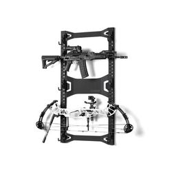 Savior Equipment Horizontal Wall Rack w/10 Hooks Black 43.5in H x 22.3in W x 0.75in D RK-ARC5FG-WM-BK