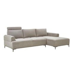 Pasargad Home Modern Lucca Sectional Sofa with Push Back Functional, Right Facing Chaise Beige Color - Pasargad Home CF-38L2G05R