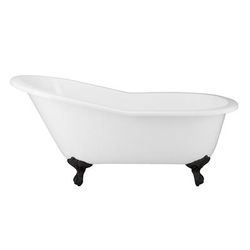 Randolph Morris Mila 61 Inch Vintage Cast Iron Slipper Clawfoot Tub - No Faucet Drillings RM61SL0MB