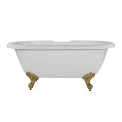 Randolph Morris Windsor 60 Inch Acrylic Double Ended Clawfoot Tub - Rim Faucet Drillings - Ball & Claw Feet RMA60DE7WIBB