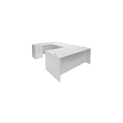 White Laminate Straight Front U-Workstation