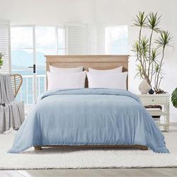Ruffled Edge Down Alternative Blanket by St. James Home in Blue Fog (Size KING)