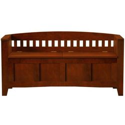 Split Seat Storage Bench by Linon Home Décor in Brown