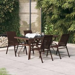 vidaXL Set da Pranzo da Giardino 5 pz Marrone e Nero