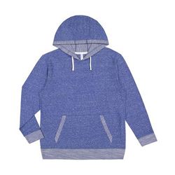 LAT 6779 Adult Harborside Melange French Terry Hooded Sweatshirt in Royal Blue size Small | Ringspun Cotton LA6779