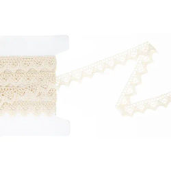 Galon de dentelle aux fuseaux "Emma", écru naturel, largeur : 2 cm, longueur : 5 m