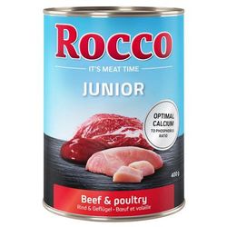 6x400g Junior Beef & Calcium Rocco Wet Dog Food