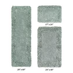 Shaggy Border Bath Rug Mat, 3-Pc. Set by Better Trends in Sage