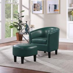 Take a Seat Churchill Accent Chair with Ottoman - Convenience Concepts 310141FRGN