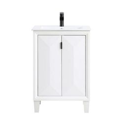 "Hyde 24" Bathroom Vanity Sink in White - Manhattan Comfort VS-2403-WH"