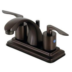 "Kingston Brass KB4645SVL Two-Handle 3-Hole Deck Mount 4" Centerset Bathroom Faucet with Retail Pop-Up in Oil Rubbed Bronze - Kingston Brass KB4645SVL"