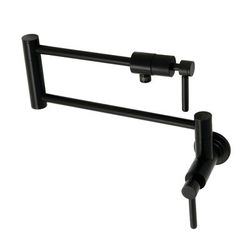 Kingston Brass KS4100DL Concord Wall Mount Pot Filler, Matte Black - Kingston Brass KS4100DL