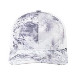 Pacific Headwear 107C Snapback Trucker Hat Cap in Hailstone/White | Cotton Blend